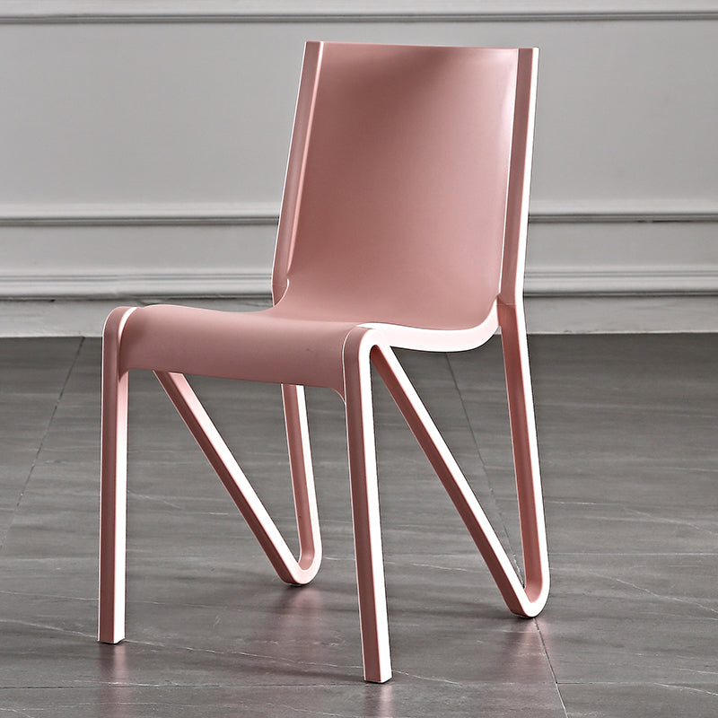 Modern Stackable Square Dining Chair Acrylic Dining Armless Chair for Kitchen