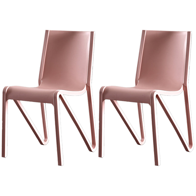 Modern Stackable Square Dining Chair Acrylic Dining Armless Chair for Kitchen