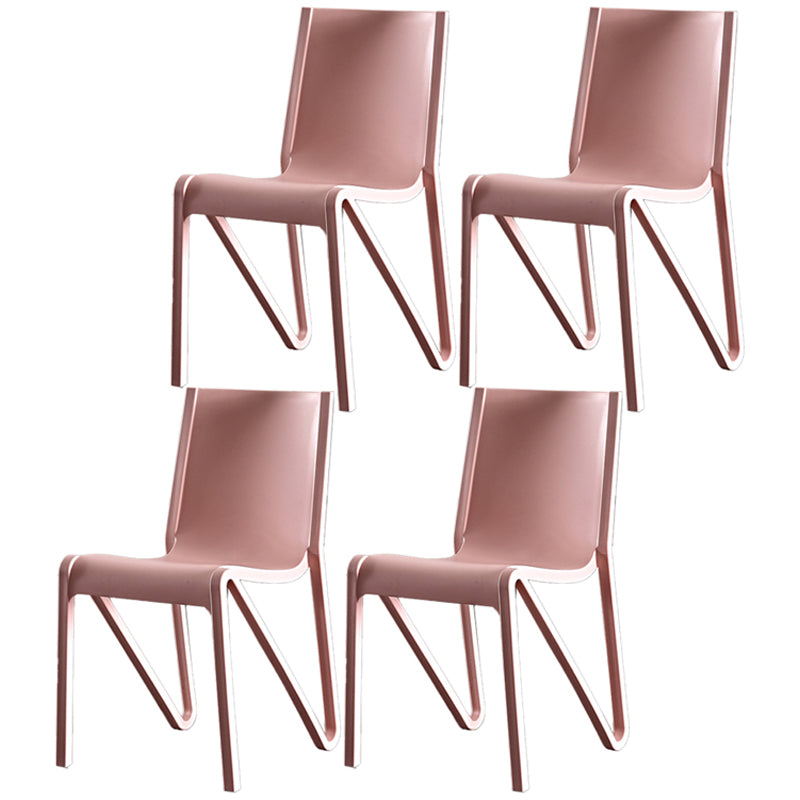Modern Stackable Square Dining Chair Acrylic Dining Armless Chair for Kitchen