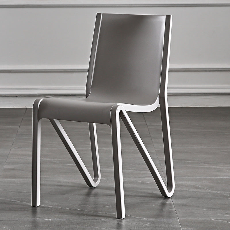 Modern Stackable Square Dining Chair Acrylic Dining Armless Chair for Kitchen