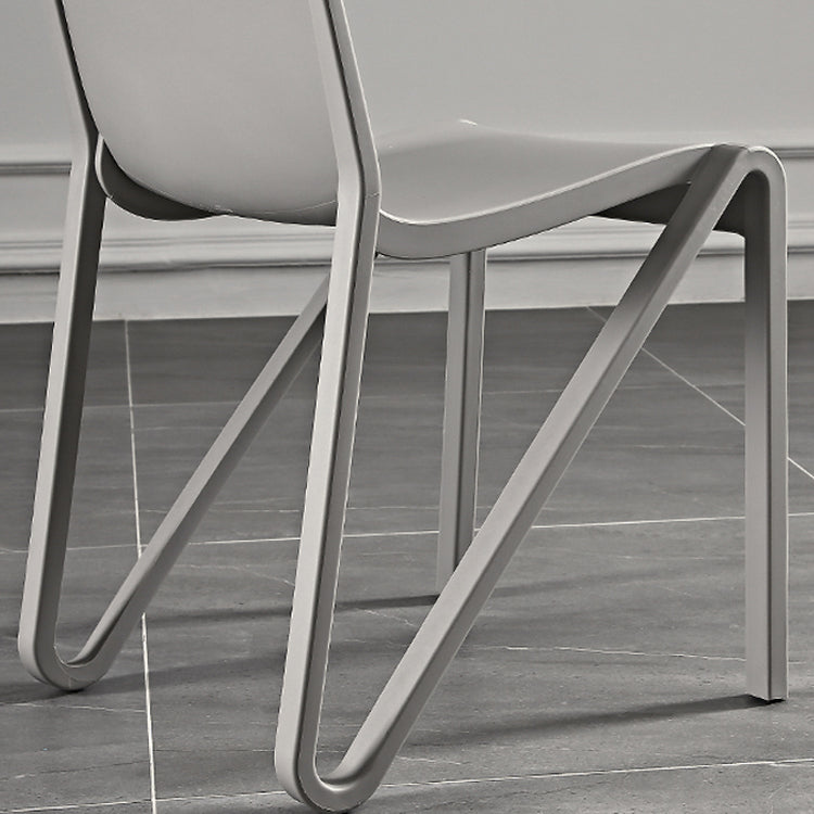 Modern Stackable Square Dining Chair Acrylic Dining Armless Chair for Kitchen