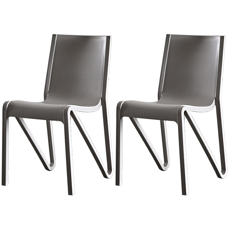 Modern Stackable Square Dining Chair Acrylic Dining Armless Chair for Kitchen