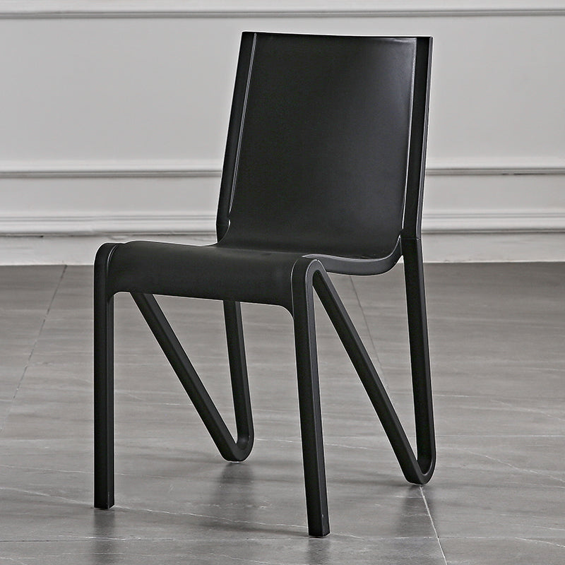 Modern Stackable Square Dining Chair Acrylic Dining Armless Chair for Kitchen