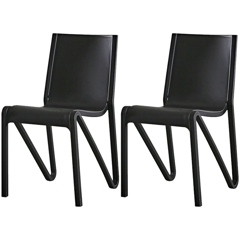 Modern Stackable Square Dining Chair Acrylic Dining Armless Chair for Kitchen
