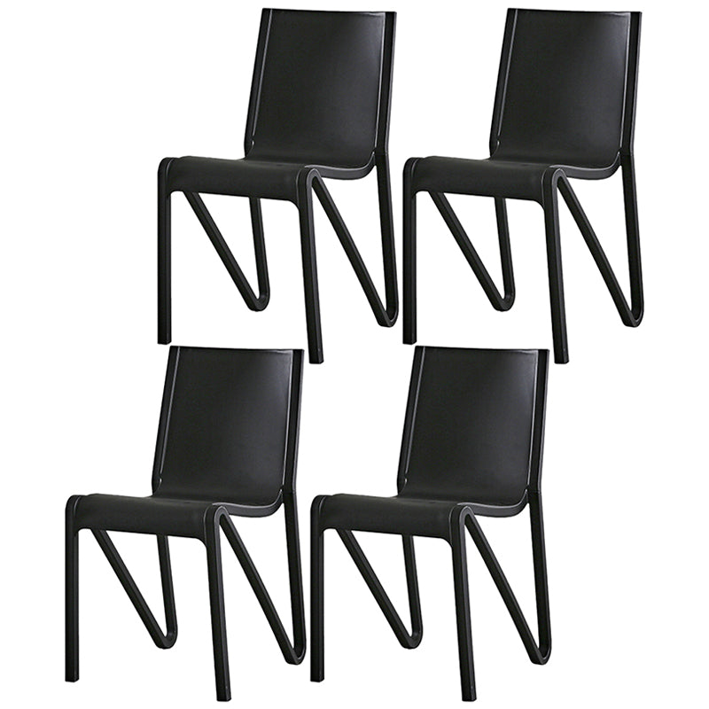Modern Stackable Square Dining Chair Acrylic Dining Armless Chair for Kitchen