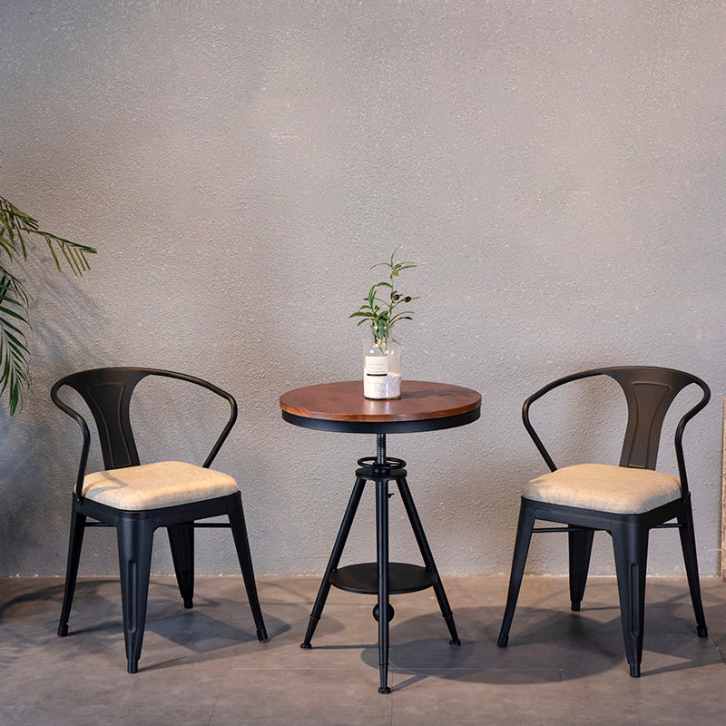 Chaise de salle à manger industrielle Slat de dossier de dos avec des jambes en métal pour un usage domestique
