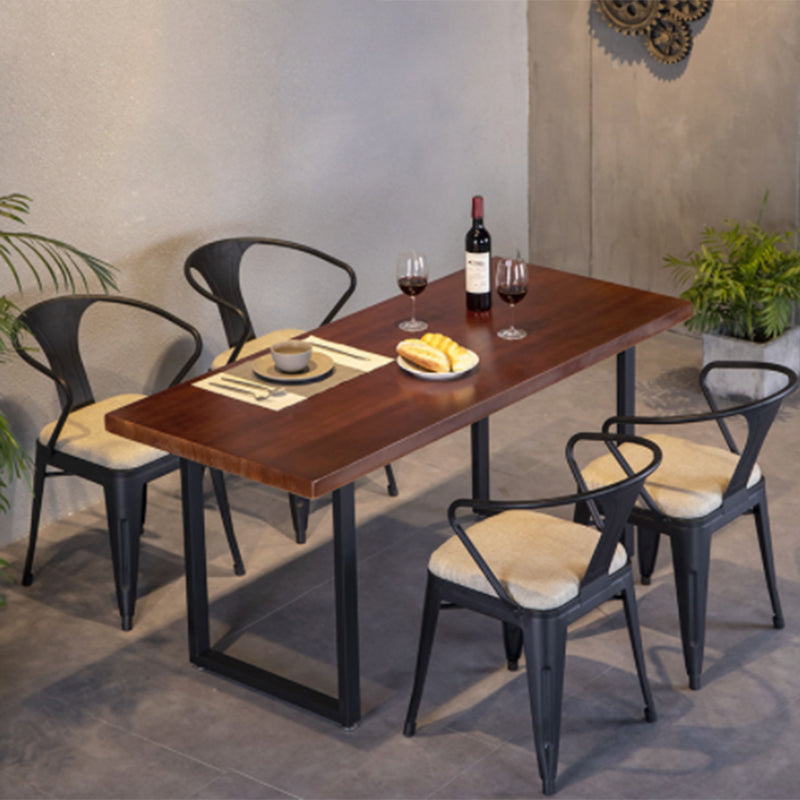 Chaise de salle à manger industrielle Slat de dossier de dos avec des jambes en métal pour un usage domestique