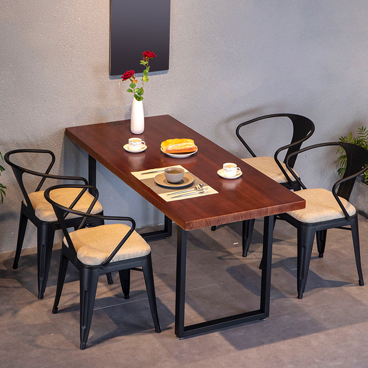 Chaise de salle à manger industrielle Slat de dossier de dos avec des jambes en métal pour un usage domestique