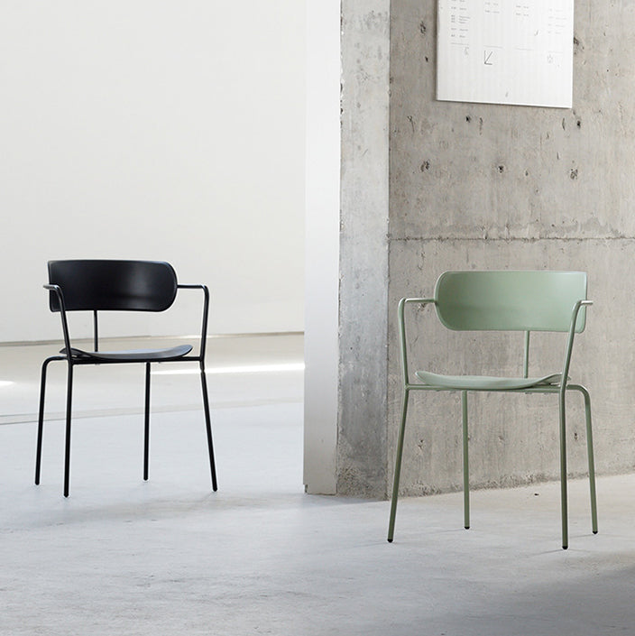 Fauteuil de salle à manger à dossier ouvert industriel, fauteuil de salle à manger mental de cuisine