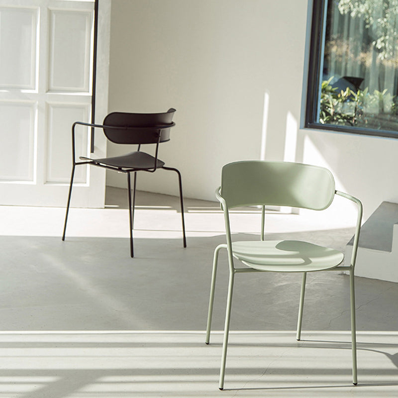 Fauteuil de salle à manger à dossier ouvert industriel, fauteuil de salle à manger mental de cuisine