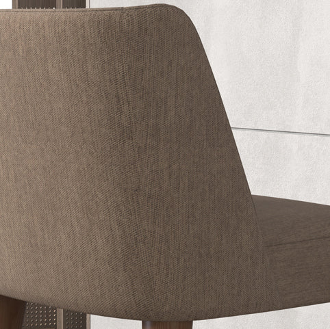 Scandinavian Ash Parsons Chair Gray Wood Dressing Chair in Natural Walnut