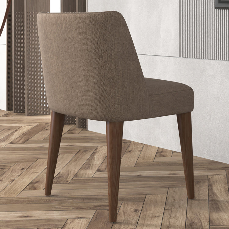 Scandinavian Ash Parsons Chair Gray Wood Dressing Chair in Natural Walnut