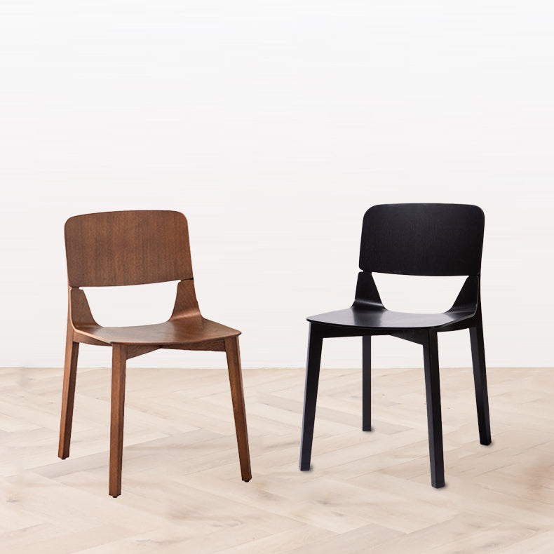 Chaise d'appoint de salle à manger en bois contemporaine, chaise d'appoint à dossier ouvert pour cuisine