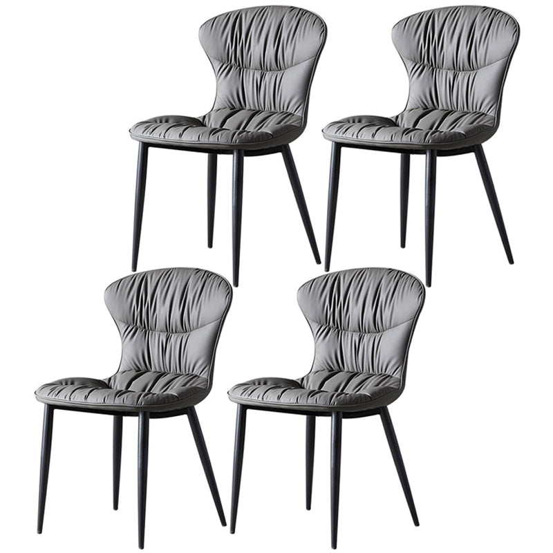 Chaise de salle à manger de style nordique, chaises de salle à manger rembourrées sans accoudoirs avec pieds en métal