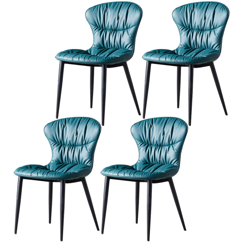 Chaise de salle à manger de style nordique, chaises de salle à manger rembourrées sans accoudoirs avec pieds en métal