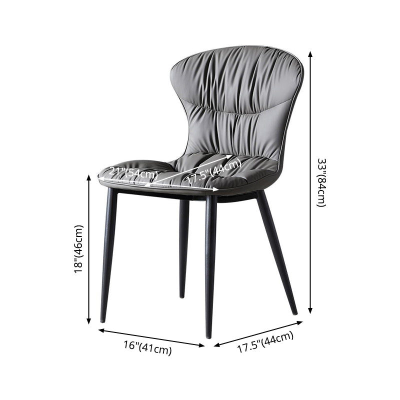 Chaise de salle à manger de style nordique, chaises de salle à manger rembourrées sans accoudoirs avec pieds en métal