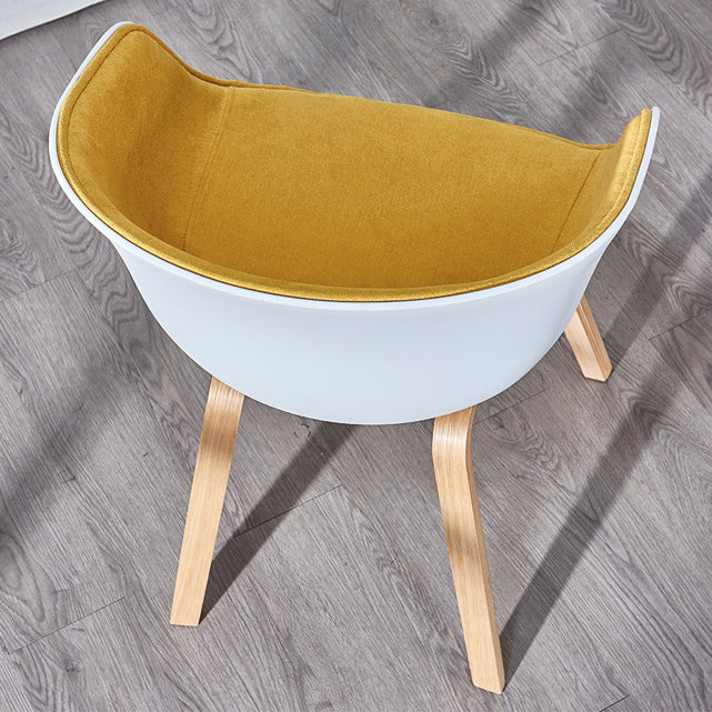 Fauteuil de salle à manger à dossier solide blanc moderne, fauteuil de cuisine en bois