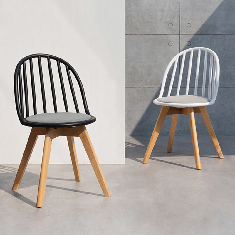 Chaise de salle à manger scandinave, chaise d'appoint à dossier Windsor avec pieds en bois pour usage domestique