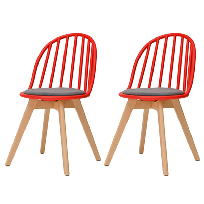 Chaise de salle à manger scandinave, chaise d'appoint à dossier Windsor avec pieds en bois pour usage domestique