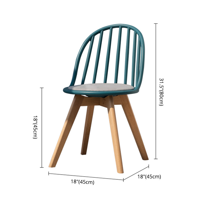 Chaise de salle à manger scandinave, chaise d'appoint à dossier Windsor avec pieds en bois pour usage domestique