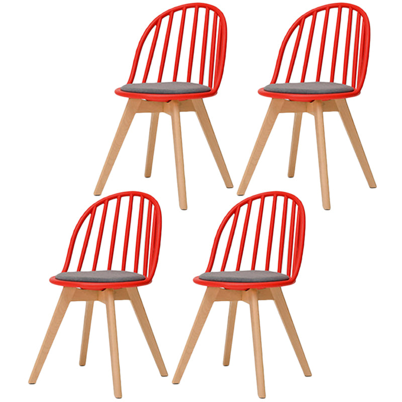 Chaise de salle à manger scandinave, chaise d'appoint à dossier Windsor avec pieds en bois pour usage domestique