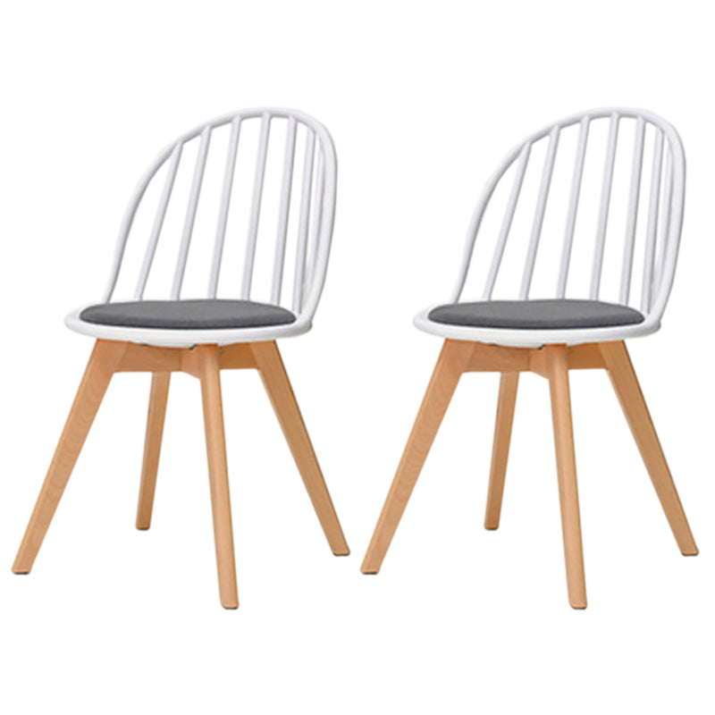 Chaise de salle à manger scandinave, chaise d'appoint à dossier Windsor avec pieds en bois pour usage domestique