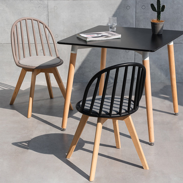 Chaise de salle à manger scandinave, chaise d'appoint à dossier Windsor avec pieds en bois pour usage domestique