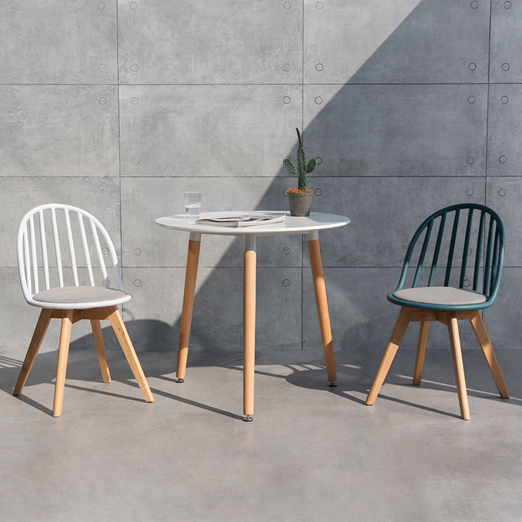 Chaise de salle à manger scandinave, chaise d'appoint à dossier Windsor avec pieds en bois pour usage domestique