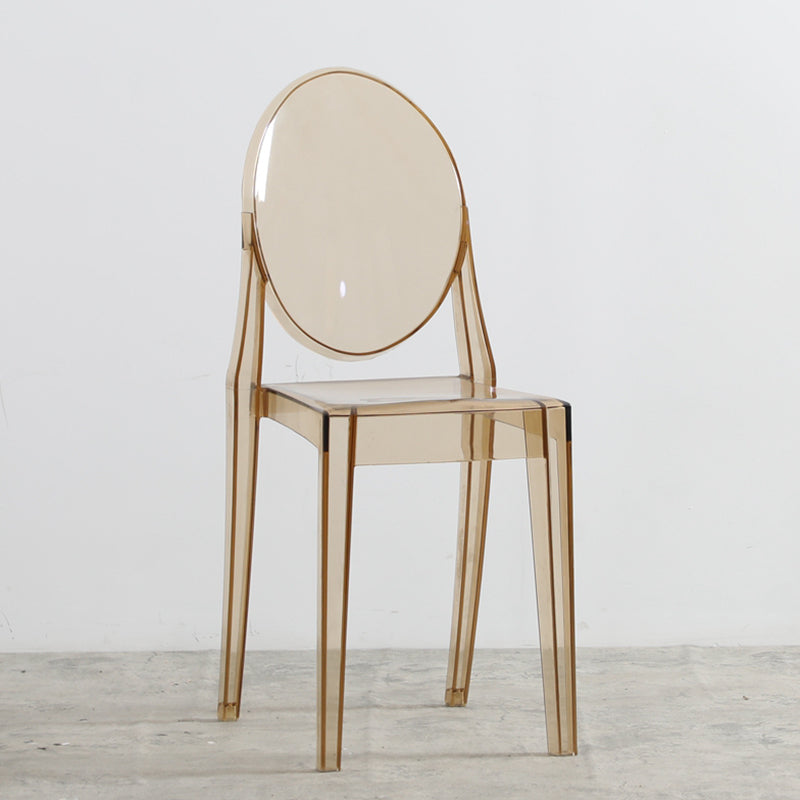 Chaise de salle à manger contemporaine en plastique, chaise à dossier ouvert avec 4 pieds pour la maison