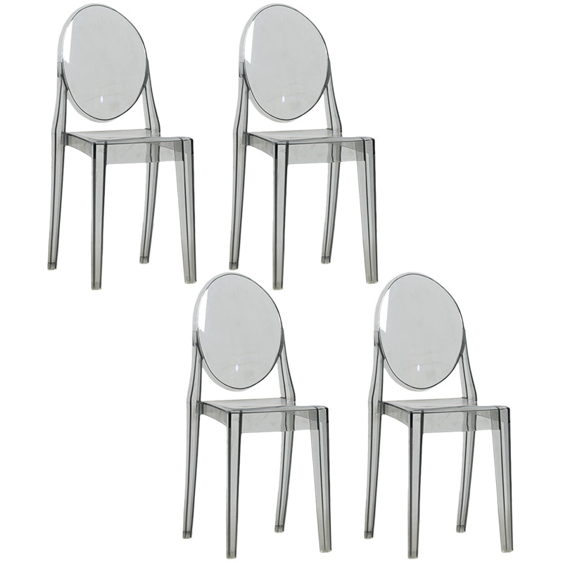 Chaise de salle à manger contemporaine en plastique, chaise à dossier ouvert avec 4 pieds pour la maison