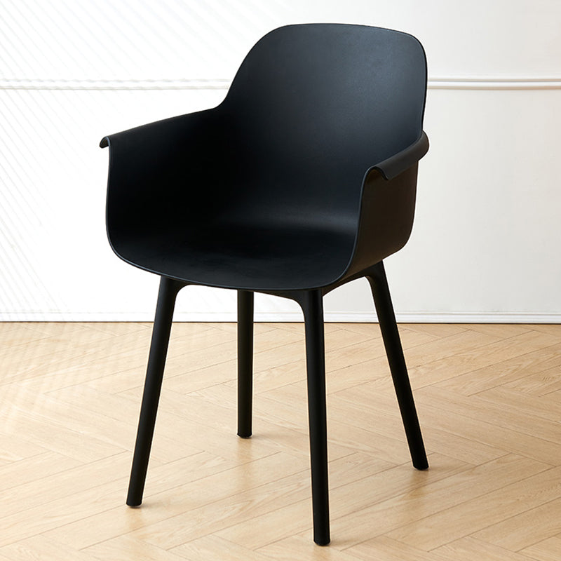 Sedia braccio da pranzo scandinavo sedia posteriore con gambe in legno per uso domestico