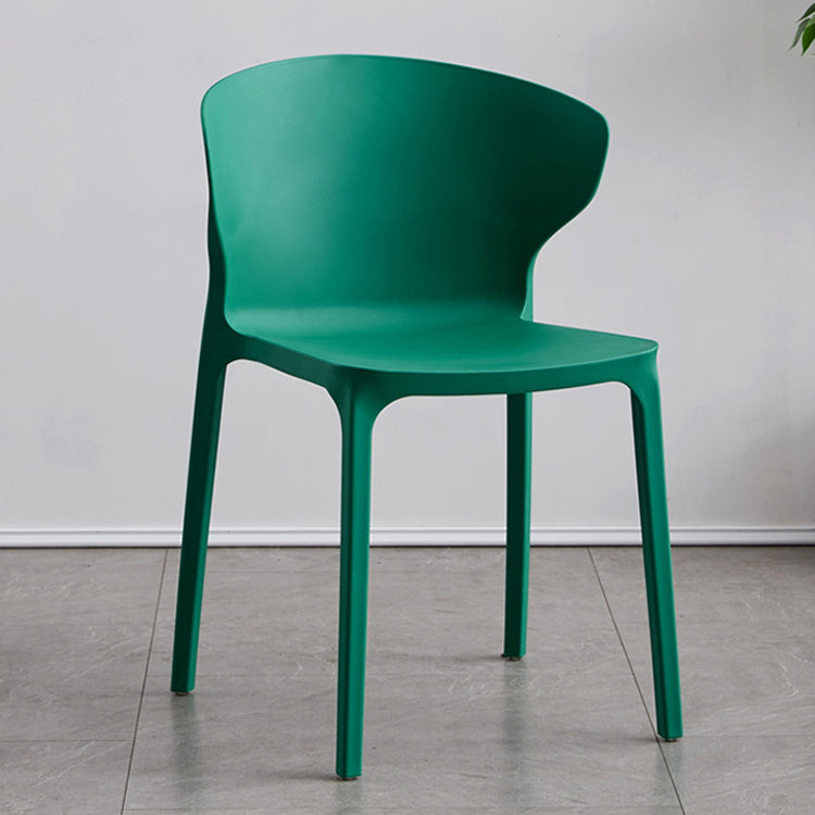 Contemporary Plastic Dining Chair 15.5'' Wide Wingback Side Chair for Home Use