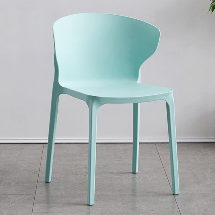 Contemporary Plastic Dining Chair 15.5'' Wide Wingback Side Chair for Home Use