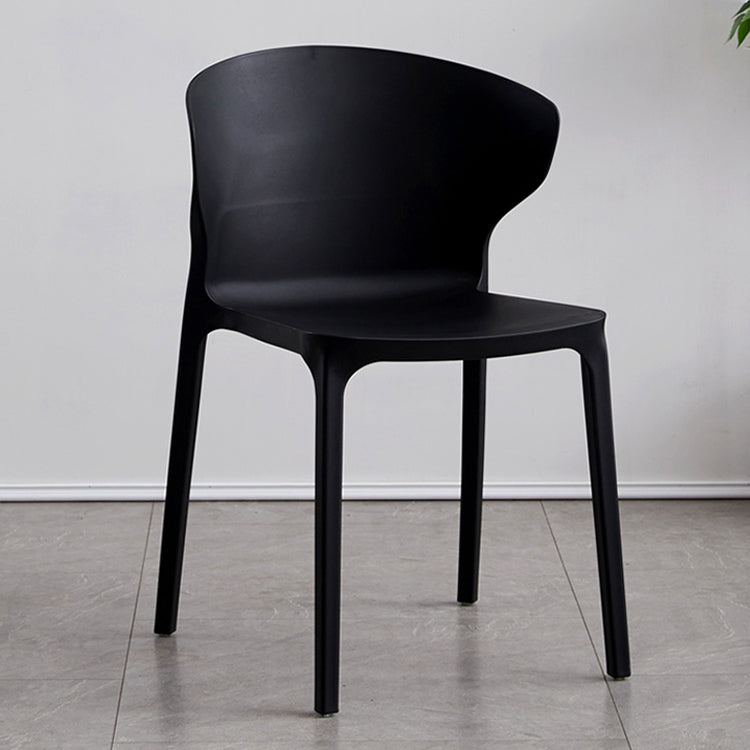 Contemporary Plastic Dining Chair 15.5'' Wide Wingback Side Chair for Home Use