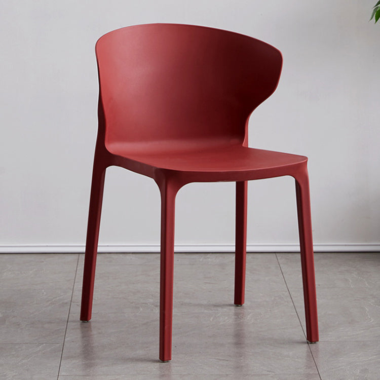 Contemporary Plastic Dining Chair 15.5'' Wide Wingback Side Chair for Home Use