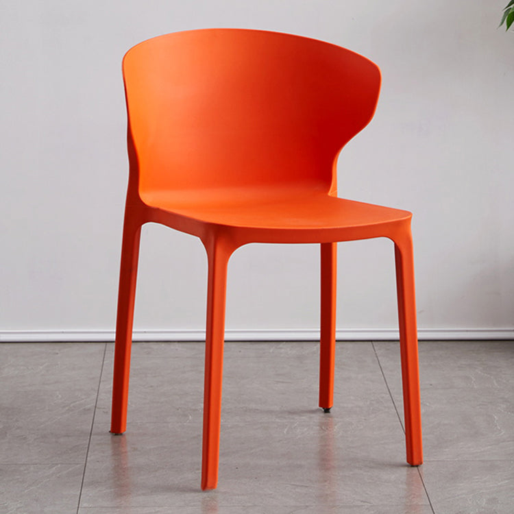 Contemporary Plastic Dining Chair 15.5'' Wide Wingback Side Chair for Home Use
