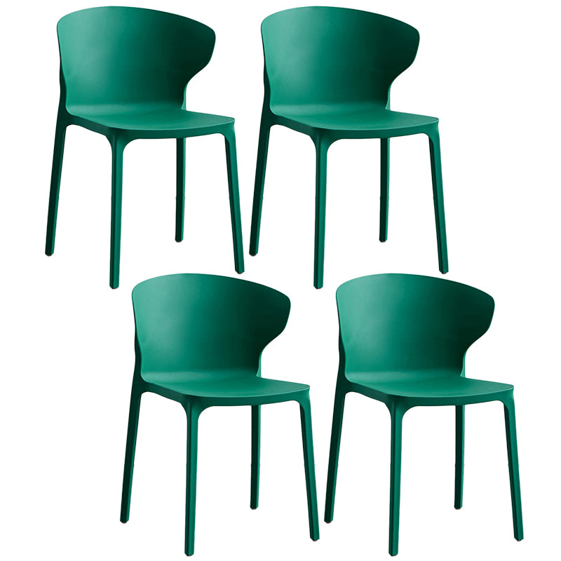 Contemporary Plastic Dining Chair 15.5'' Wide Wingback Side Chair for Home Use