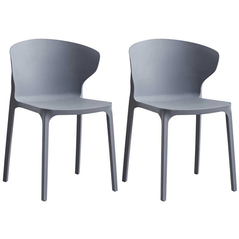 Contemporary Plastic Dining Chair 15.5'' Wide Wingback Side Chair for Home Use