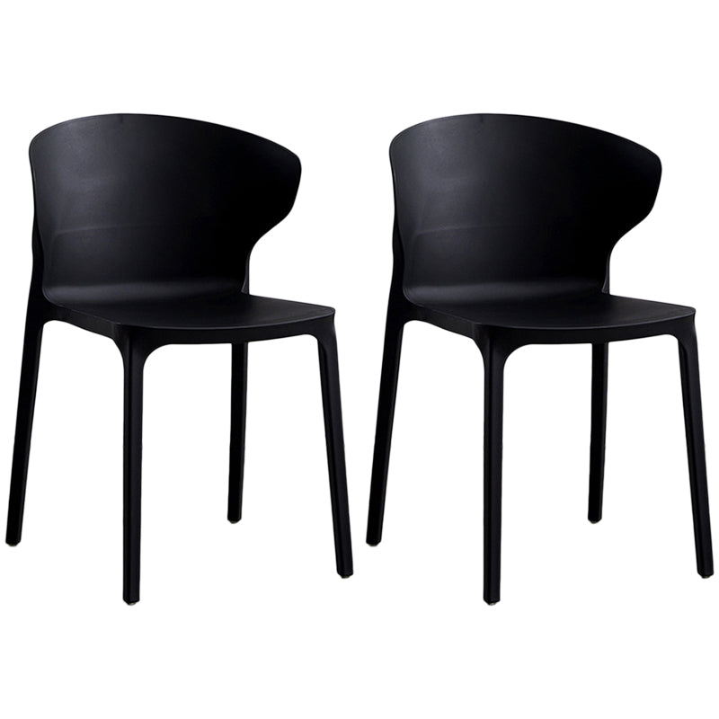 Contemporary Plastic Dining Chair 15.5'' Wide Wingback Side Chair for Home Use