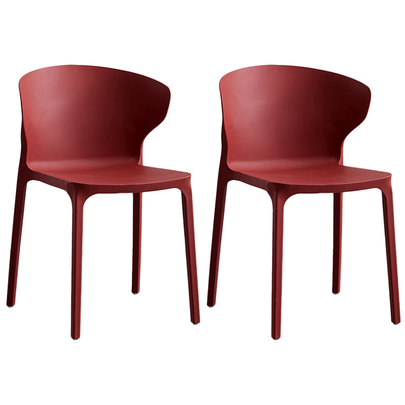 Contemporary Plastic Dining Chair 15.5'' Wide Wingback Side Chair for Home Use