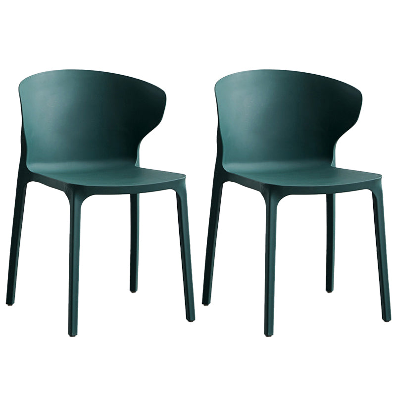 Contemporary Plastic Dining Chair 15.5'' Wide Wingback Side Chair for Home Use