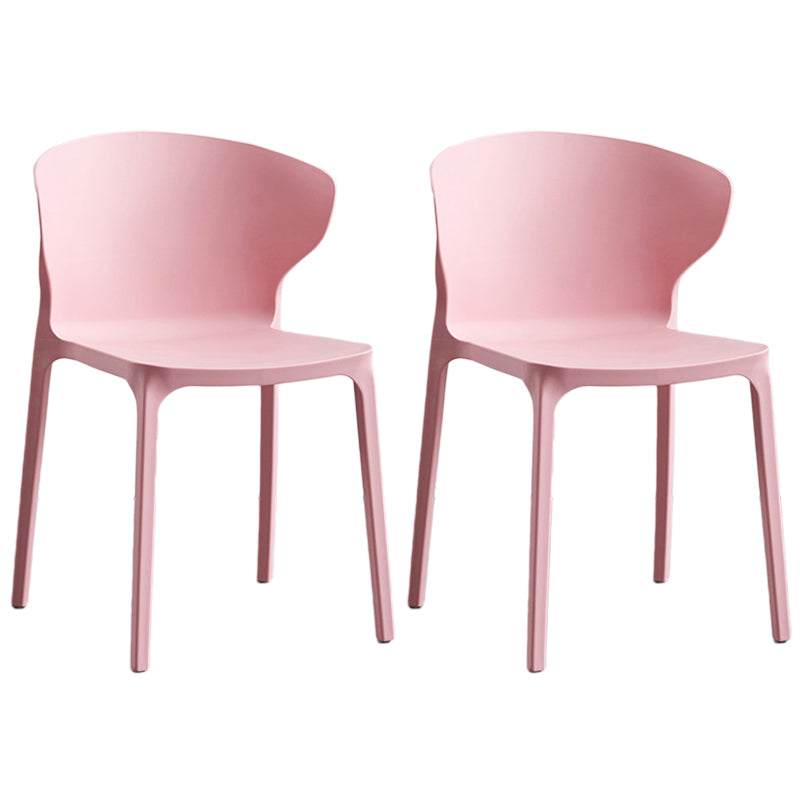 Contemporary Plastic Dining Chair 15.5'' Wide Wingback Side Chair for Home Use