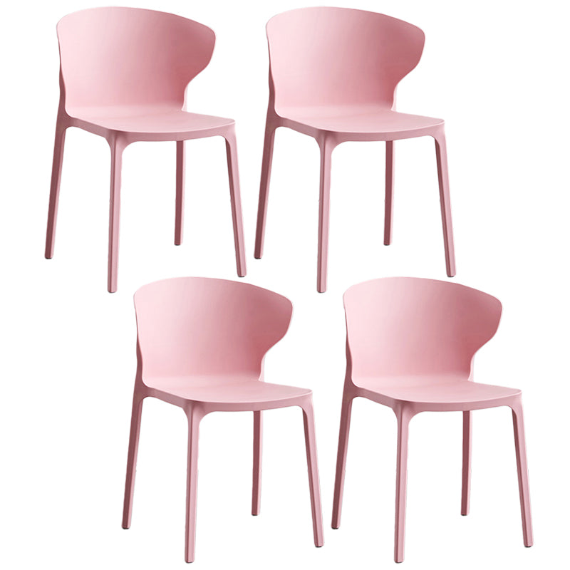 Contemporary Plastic Dining Chair 15.5'' Wide Wingback Side Chair for Home Use