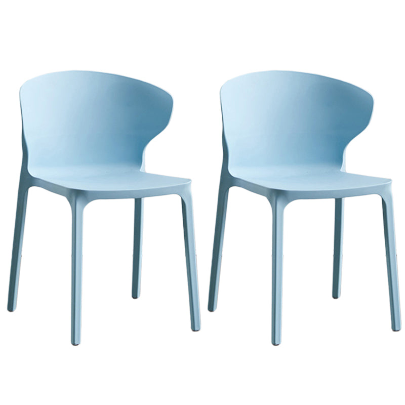 Contemporary Plastic Dining Chair 15.5'' Wide Wingback Side Chair for Home Use