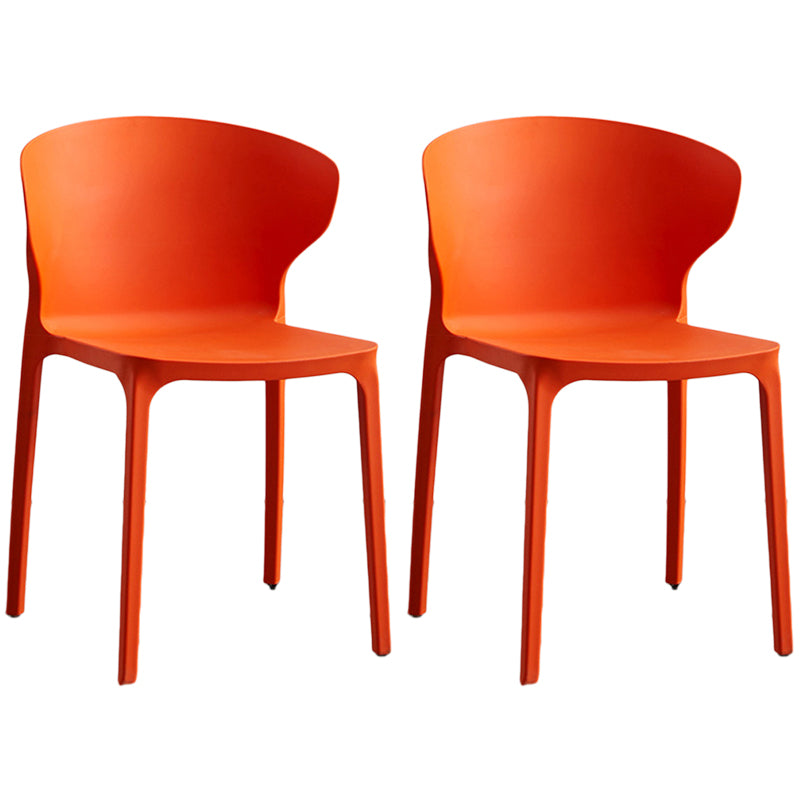 Contemporary Plastic Dining Chair 15.5'' Wide Wingback Side Chair for Home Use