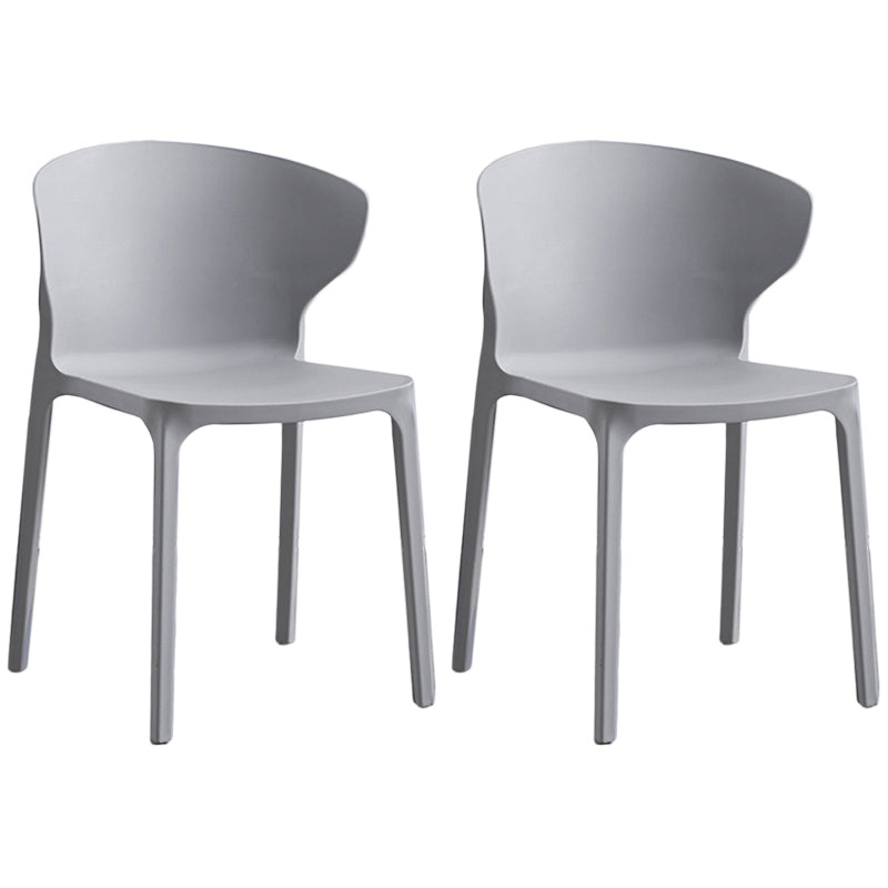 Contemporary Plastic Dining Chair 15.5'' Wide Wingback Side Chair for Home Use