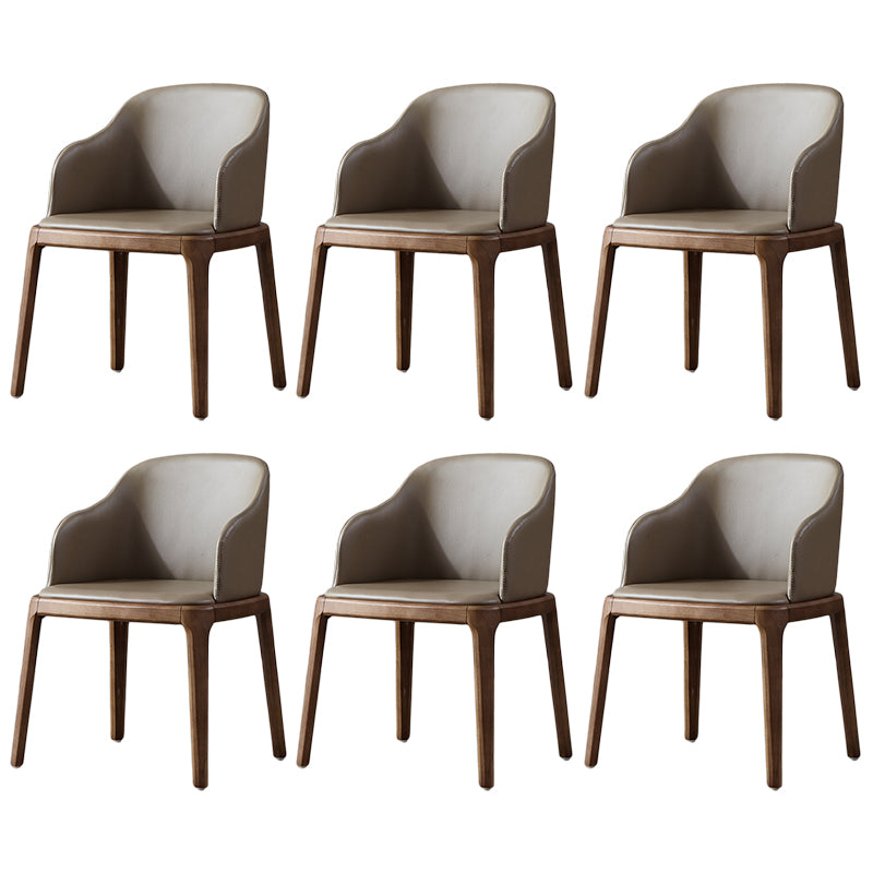 Modern Dining Chair Solid Back Side Chair with 4 Wood Legs for Home Use