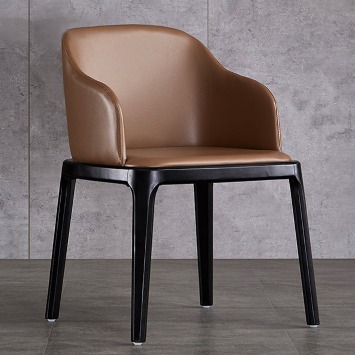 Modern Dining Chair Solid Back Side Chair with 4 Wood Legs for Home Use