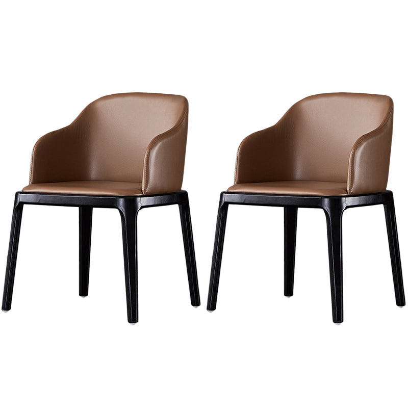 Modern Dining Chair Solid Back Side Chair with 4 Wood Legs for Home Use
