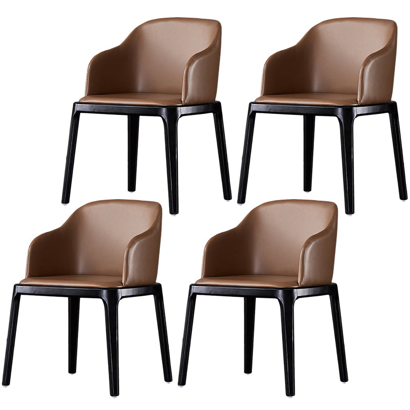 Modern Dining Chair Solid Back Side Chair with 4 Wood Legs for Home Use